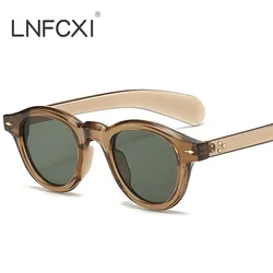 LNFCXI-gafas de sol ovaladas Vintage para hombre y mujer, lentes transparentes a la moda, con remaches redondos, UV400, venta al por mayor