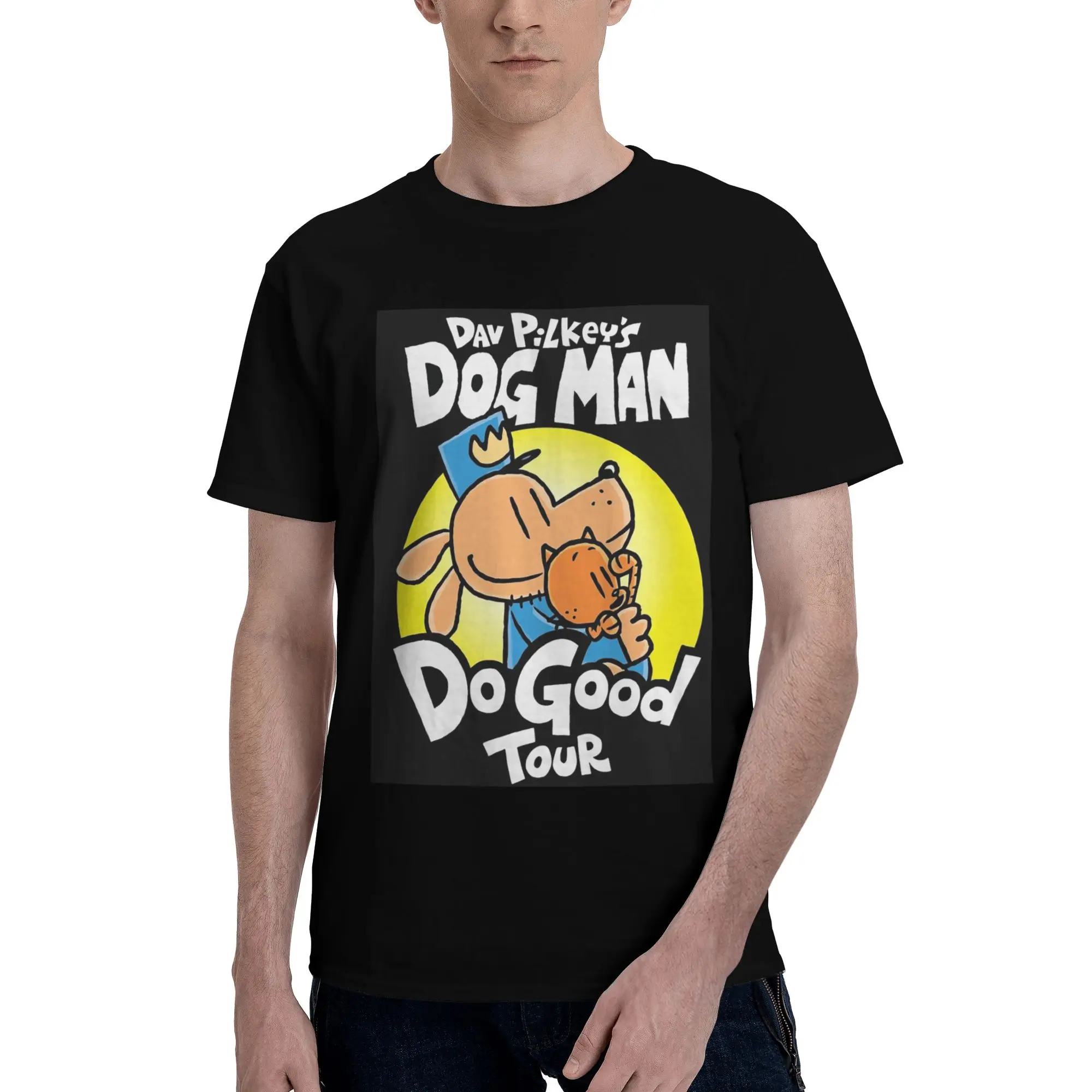 

Футболка из 100% хлопка Dog Man Do Good Tour, мужские забавные футболки, мужские футболки с круглым вырезом и коротким рукавом, S-6XL