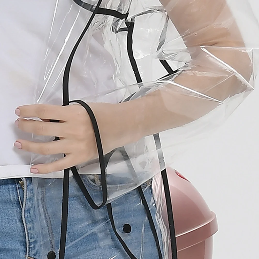 

Mid-Long Hooded Rain Coat Black Slicker Eva Eco-Friendly Waterproof Durable Elegant Outdoor Activities L Transparent Raincoat