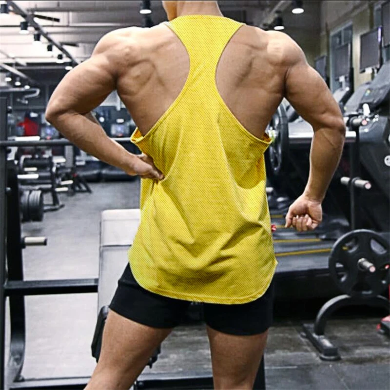 Men's Quick Dry Mesh Running Vest Sport Casual Sleeveless Tank Top Summer Gym Workout Muscle Singlet Bodybuilding Stringer Loose