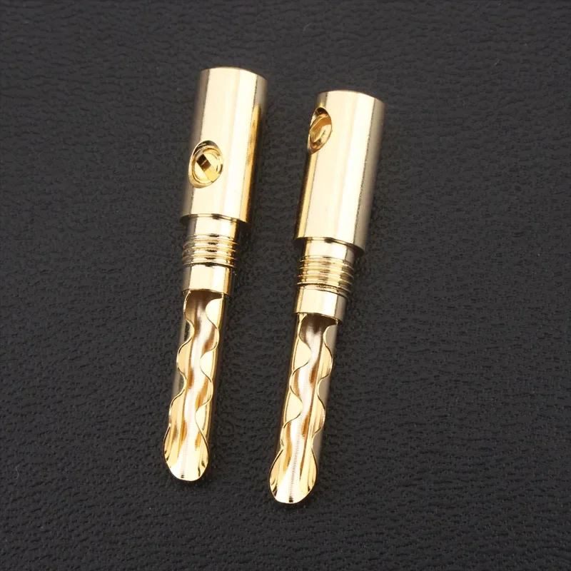 BFA 바나나 플러그, 금도금 구리 하이파이 오디오 앰프 커넥터 어댑터, 5mm, 24K, 8 개