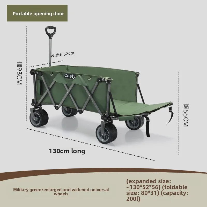 

Muketu Outdoor Camper Foldable Gathering Picnic Hand Push Camp Fishing Tackle Cart Folding Camper Cart