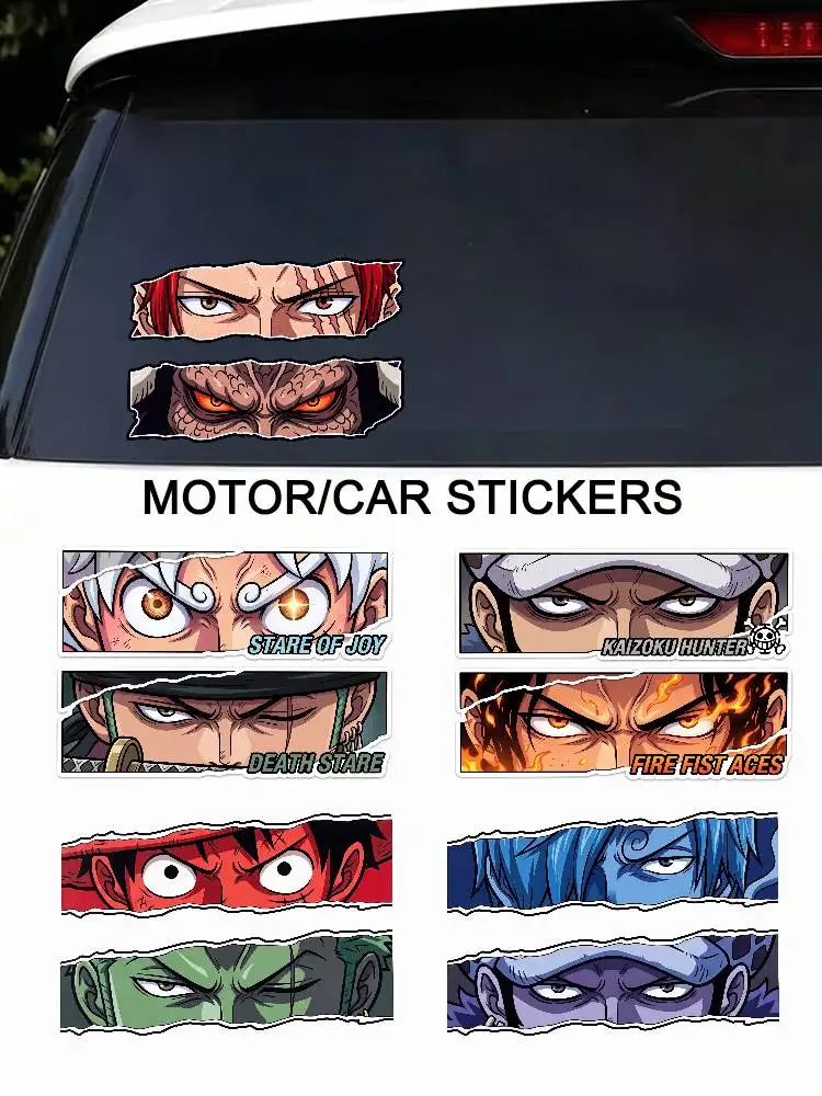

ONE PIECE LUFFY ZORO EYES Purpose Reflective Waterproof Scratch Blocker Decal Car Helmet Cup Refrigerator Decorative Stickers