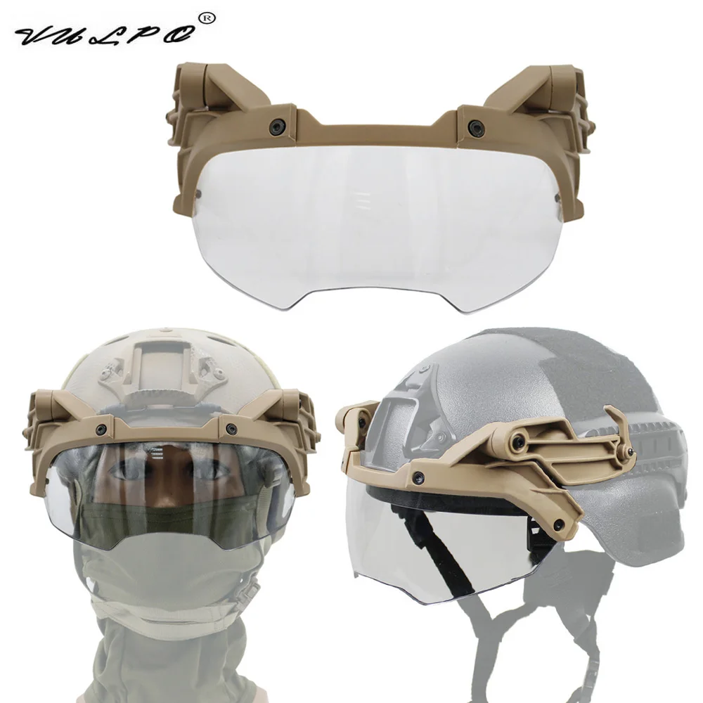 VULPO Adjustable Tactical Helmet Flip Goggles Airsoft Paintball FAST MICH Helmet Windproof Anti-Fog CS Game Protection Goggles