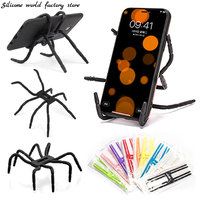 Silicone World Creative Spider  Shape Multi-Function Mobile Phone Holder Flexible Car Holder Mobile Phone Bracket Universal Stan