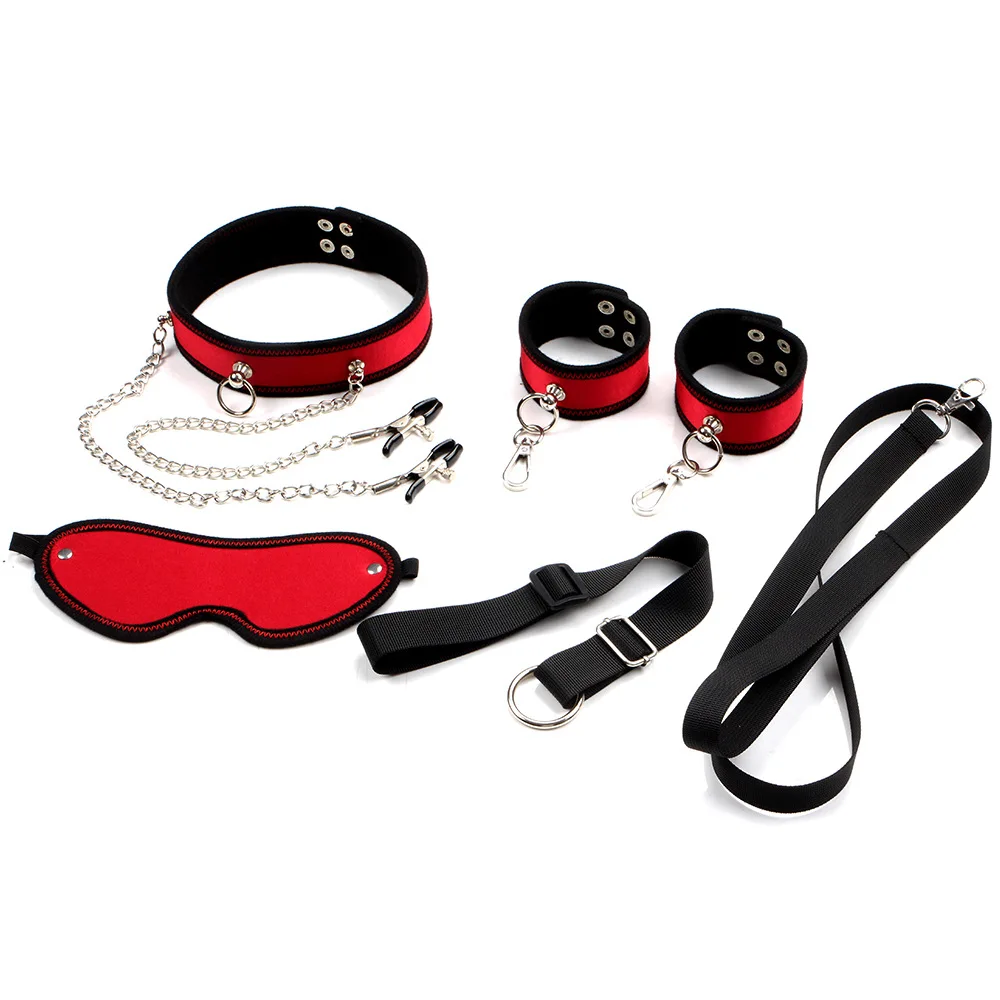 BDSM Nipple Clamp Neck Collar Leash Handcuff Sex Toy Set SM Slave Eye Blinder Bondage Gear Adult Bedroom Sex Game 18+ Product view 2