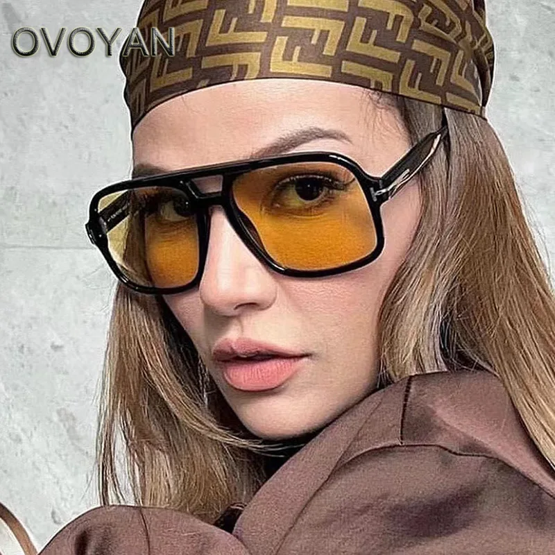 

OVOYAN Punk Vintage Sunglasses Women Party 2024 Oversized Sun Glasses Women Personality Simple Eyewear Retro Female Gafas De Sol