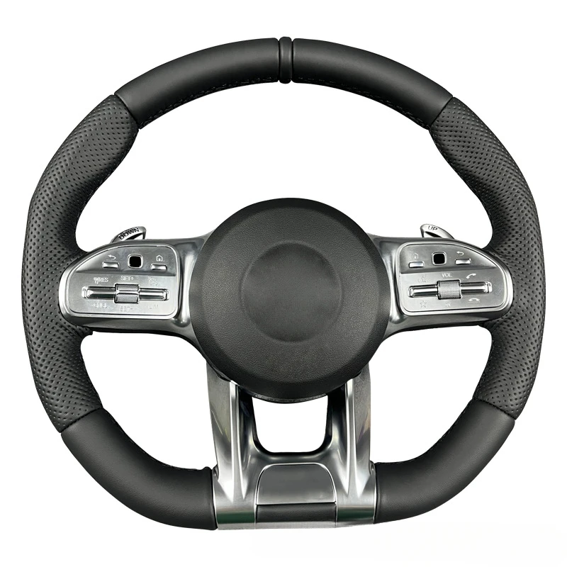 For Mercedes Benz A E C S Class GLC260 GLE CLS GT New Genuine Leather AMG Carbon Fiber Modified Steering Wheel With Horn Shell