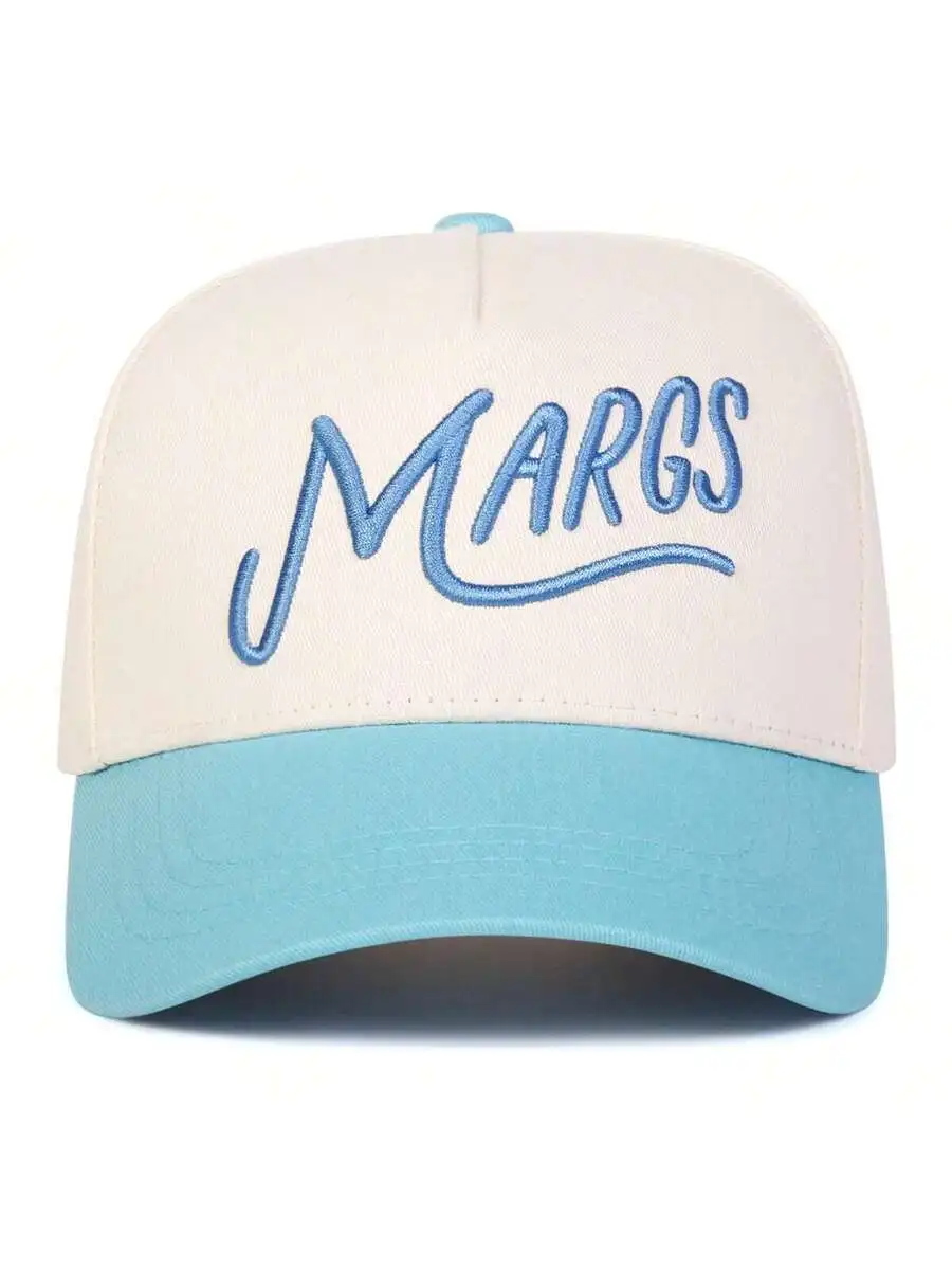 

Men Letter Embroidered Baseball Cap Two-Tone Adjustable Sunscreen Hat Casual Outdoor Travel Beach