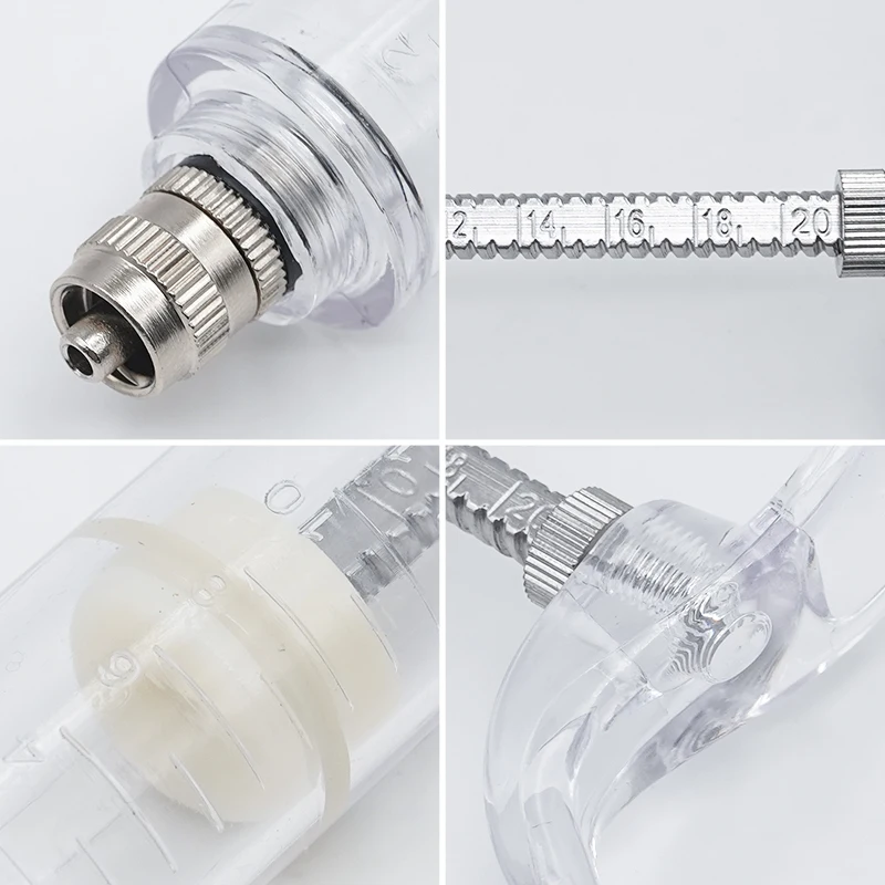 10/20/30/50ml Transparent Syringes Adjustable Dose Vaccine Injection with 304 Stainless Steel Needle Farm Livestock Dispensing