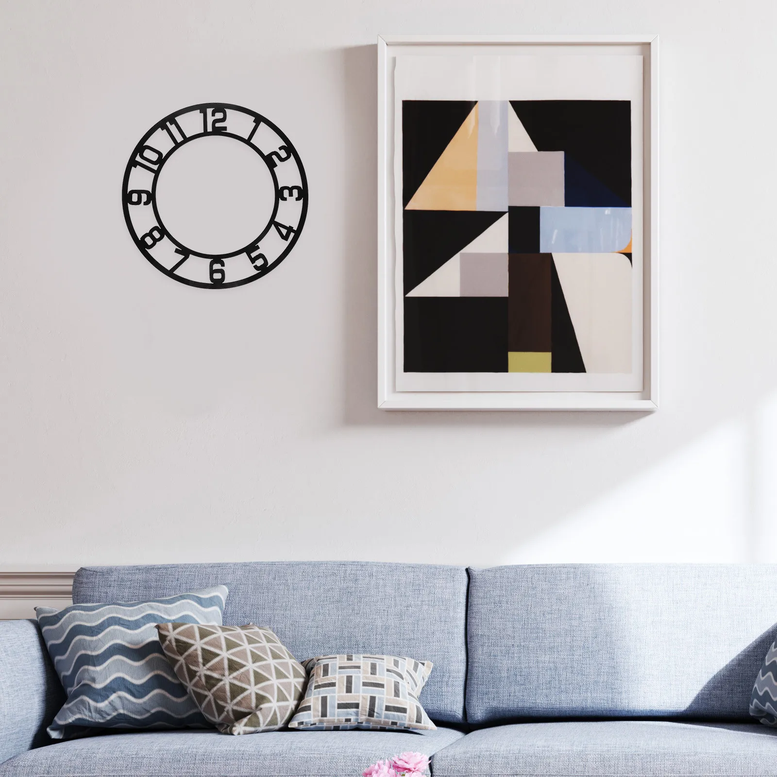 2 autocollants de calendrier mural avec chiffres arabes, cadran de montre rond en acrylique, surface réfléchissante élégante, décoration DIY pour hôtel.