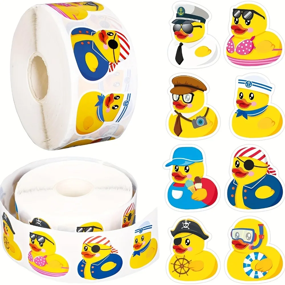 

500pcs Duck Stickers Adhesive Stickers Cute Decorative Label Stickers Pool Party Stickers Water Bottles Scrapbooking Stickers