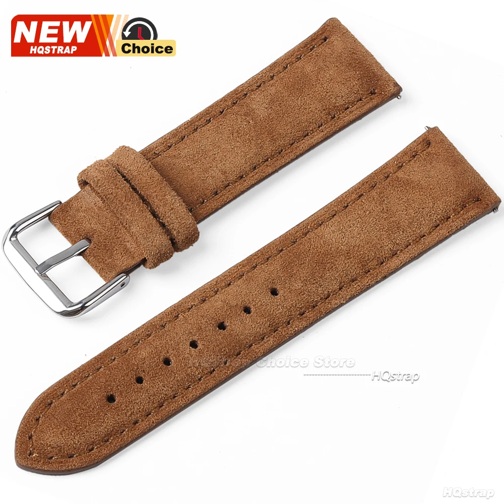 Butterfly Clasp Suede Strap for Omega Watch Band