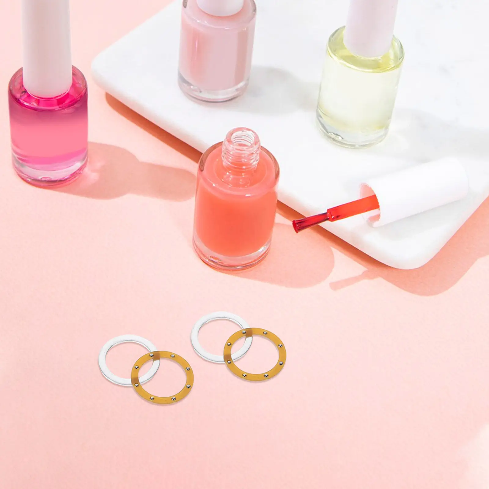 4 セットネイルドリルハンドピース部品金属ワッシャーガスケットアクセサリー電動ネイルマシン用マニキュア研磨交換用