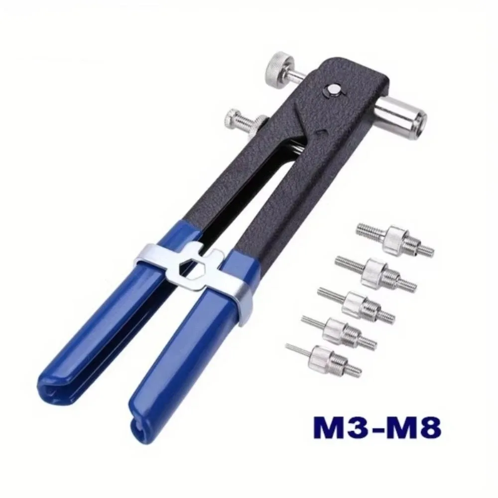 with Metric Nuts Assortment Rivet Nut Tool Kit M3/M4/M5/M6/M8 Manual Nut Rivet Plier Set Comfortable Grip Non-slip