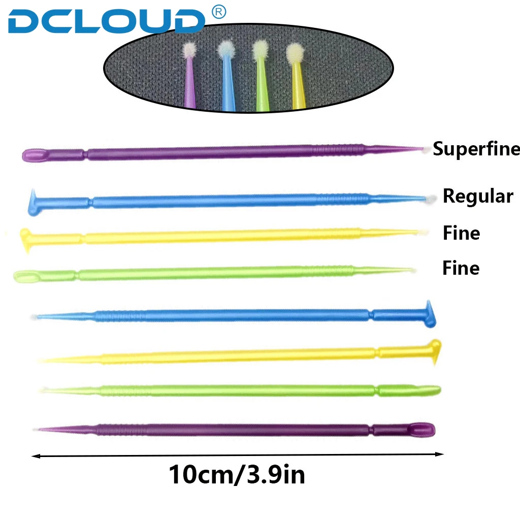 100Pcs Disposable Dental Micro Applicator Brushes Soft Brush Tips Composite Bonding Orthodontics Teeth Tools Eyelash Extensions