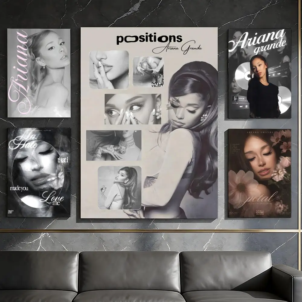 Music A-Ariana G-Grande Singer Poster Waterproof Peel & Stick Wall Sticker Self Adhesive Art Decor For Living Room Bedroom