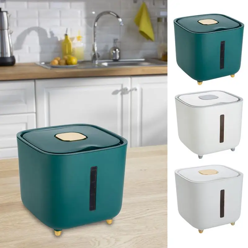 

Rice Dispenser Sealed Dry Cereal Grain Bucket Moisture Proof Kitchen Food Container Storage Box For Nuts Grains Flour Dry Goods