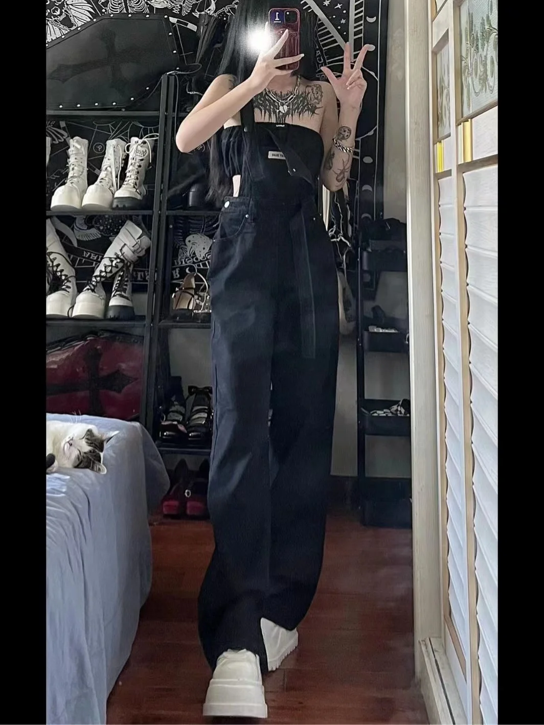 

Jumpsuits Women Summer Autumn Girl Colorful Polka Dot Ruffled Strap Crinkle Snap Closure Polychrome Draped Off Shoulder Y2K