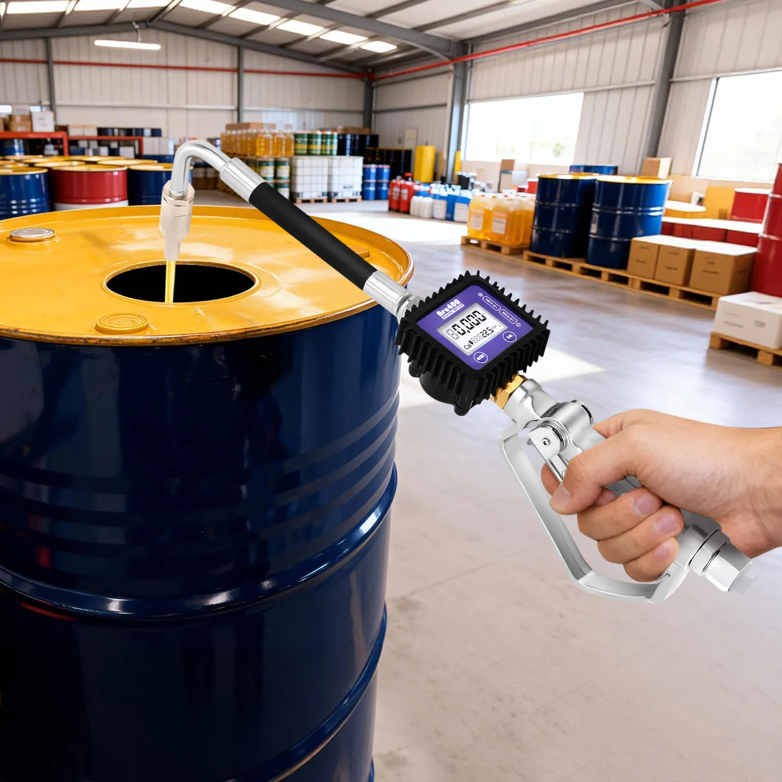 

NEWEST Oil Fluid Dispenser,Oil Gun with Gauge,Quantitative Fueling Gun LCD Display Screen 360°Rotatable Nozzle Leakage-repellent