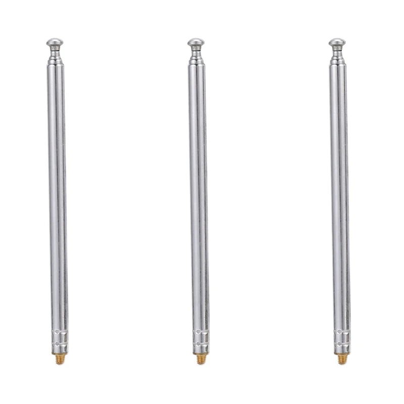 

3X RC Model Car 5 Silver 5 Section 3 Mm External Threaded Expansion Antenna