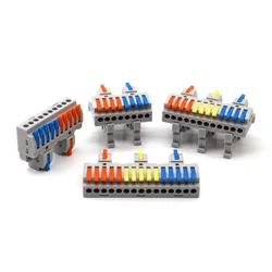 1PC Wire Connector Electric Universal Quick Conductor Splitter Push-in LED Cable Terminal Blocks Mountable Rail Junction Box