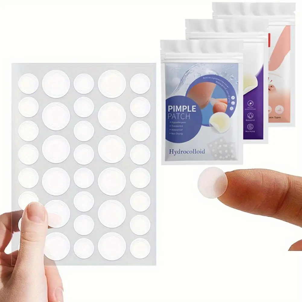 

360/400pcs Hydrocolloid Nose Chin Blockbuster Acne Patches Invisible Oil Absorbing Cover Contoured Design Blemish Spot Treatment