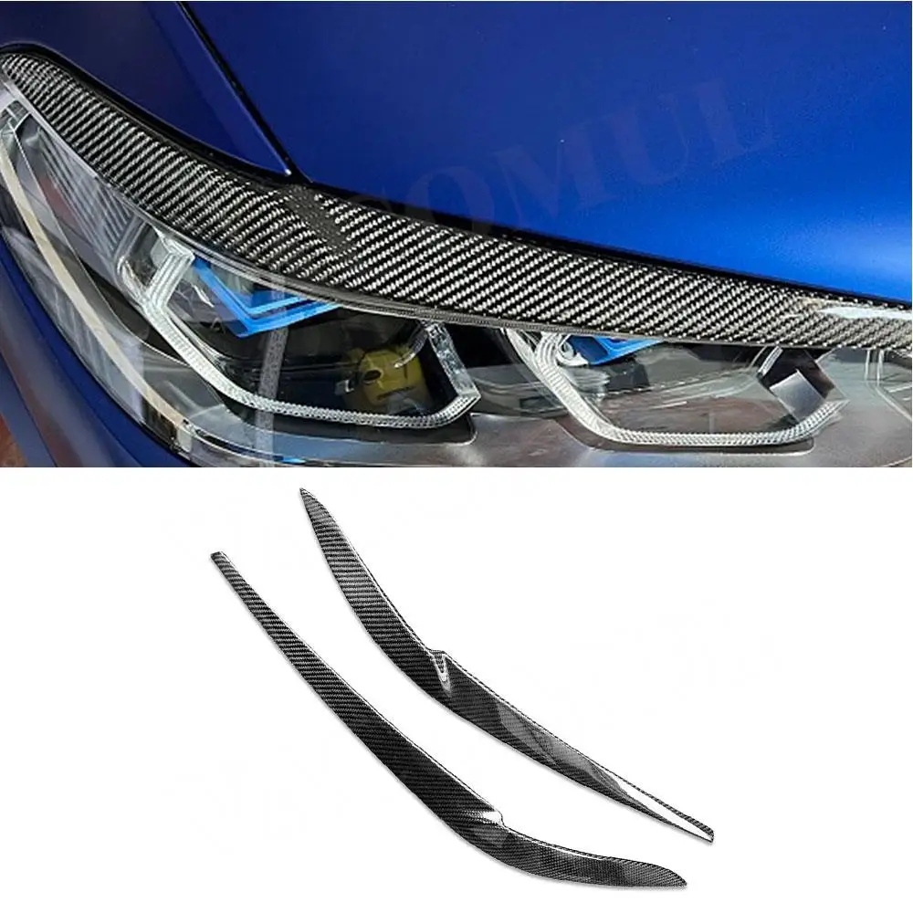 

Carbon Fiber Front Headlight Lamp Eyebrow Trim Hood Cover Sticker Exterior Parts Car-styling For BMW X5 G05 F95 X6 G06 2019-2022