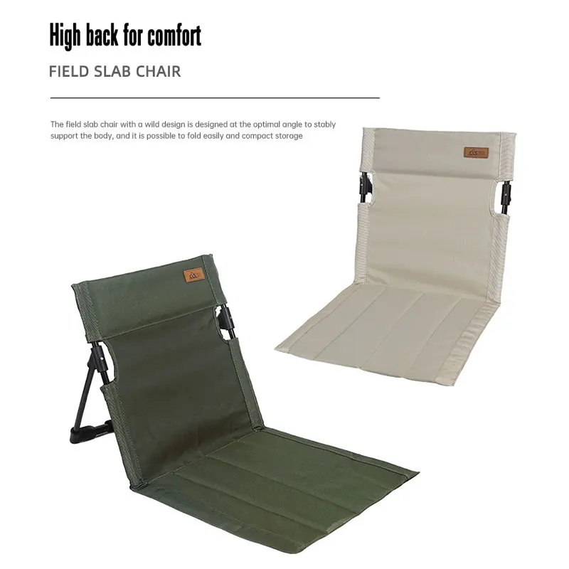 Outdoor Camping Foldable Chair  Garden Park Single Lazy Chair Backrest Cushion Picnic Camping Folding Back Chair Beach Chairs