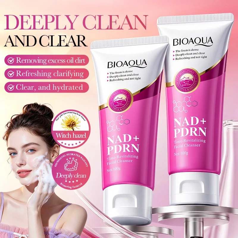BIOAOUA PDRN Face Cleanser Deep Cleansing Refreshing Anti-aging Face Wash Foam Facial Cleanser Skin Hydrated Facial Skin Care