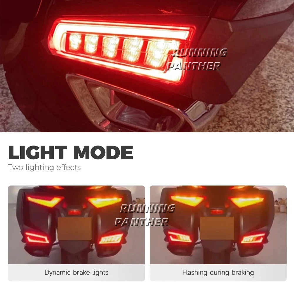 For Honda Goldwing Gold Wing GL1800 Tour 2018-2023 2022 2021 Motorcycle Rear Saddlebag Saddle Bag Turn Signal LED Lights Lamp