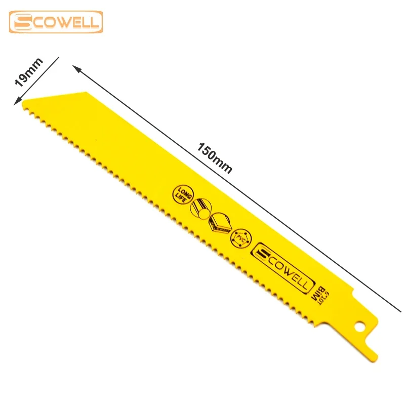 

6" 10TPI HSS Bimetallic Sabre Reciprocating Saw Blade for DIY Power Tools Jigsaw Wood Cutting Accessories