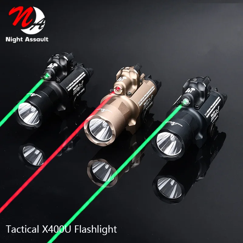 

Wadsn X400 X400U X400V LED Laser Flashlight Red Green Dot Indicator Airsoft Weapon Hunting Gun Hanging Pistol Light