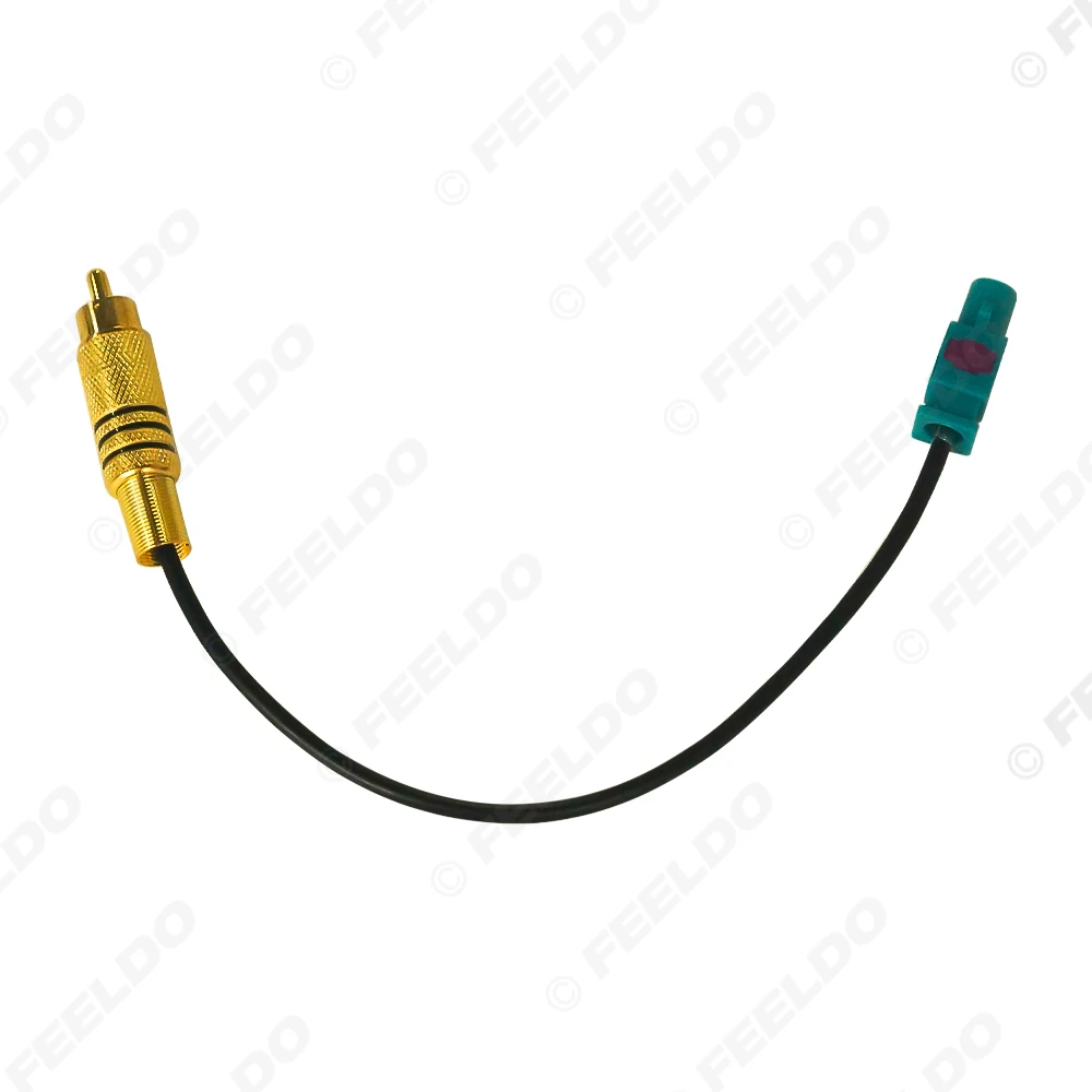 FEELDO Male Fakra To Golden Metal RCA Camera Retention Cable For Various Vehicles' OEM Devices #HQ7326