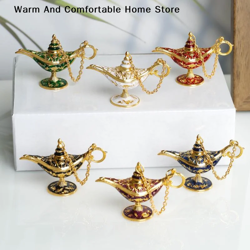 Vintage Legend Aladdin Lamp Magic Genie Wishing Ligh Tabletop Decor Crafts For Home Wedding Decoration Gift For Party Home Decor