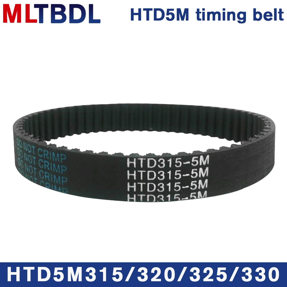 HTD 5M Timing Belt 315/320/325/330mm Length 10/15/20/25mm Width 5mm Pitch Rubber Pulley Belt Teeth 63 64 65 66 synchronous belt