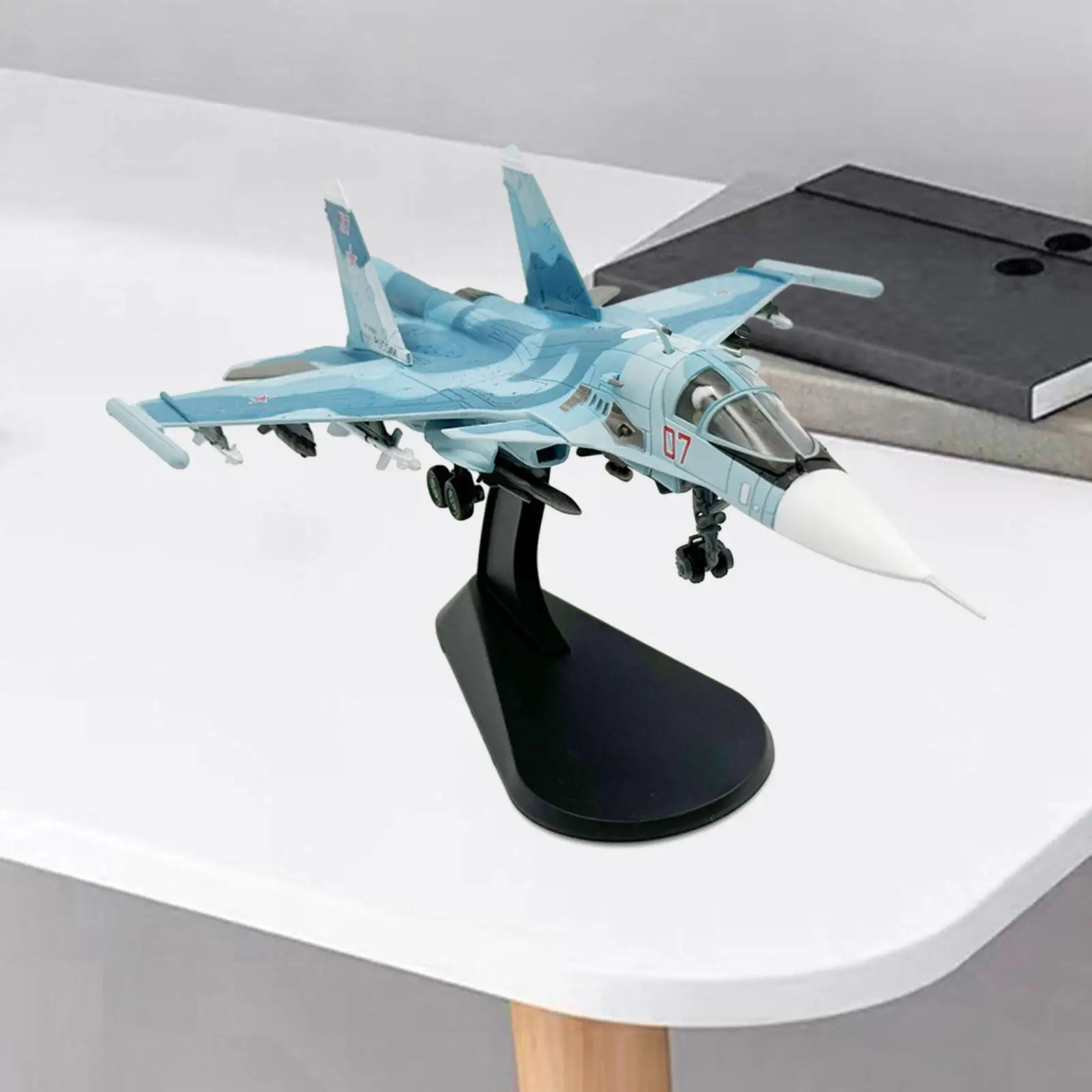 1/100 SU35 Diecast Plane Model Adults Gifts Miniature Aircraft for Home Living Room Desktop Household Aviation Commemorate