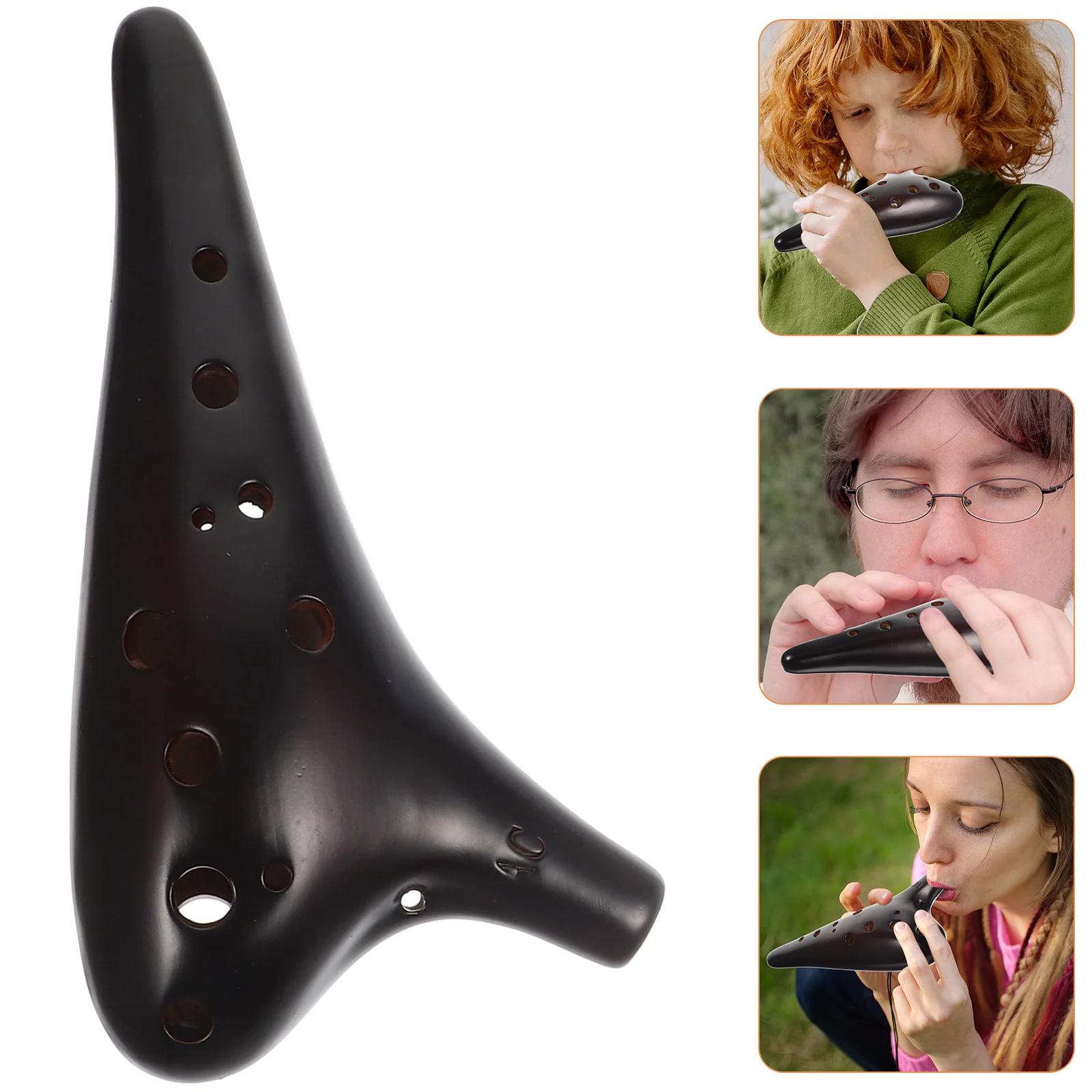 

1Set 12 Hole Ocarina Alto Pottery Instrument with Storage Bag for Protection and Portability Classical Ocarina