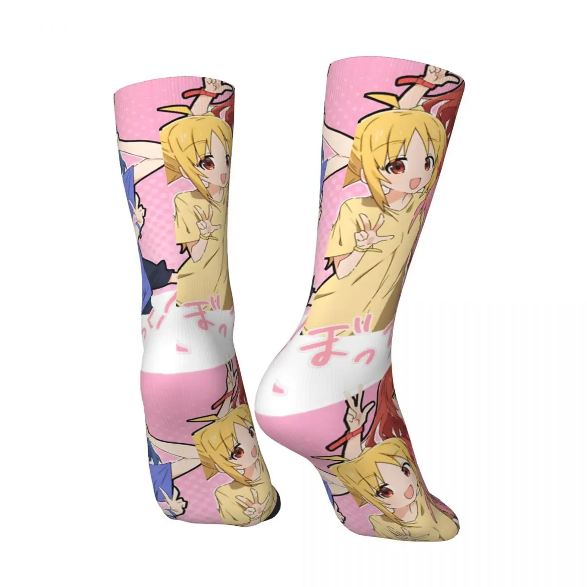 Vintage Anime Men's compression Socks Unisex Bocchi Harajuku Seamless Printed Novelty Crew Sock