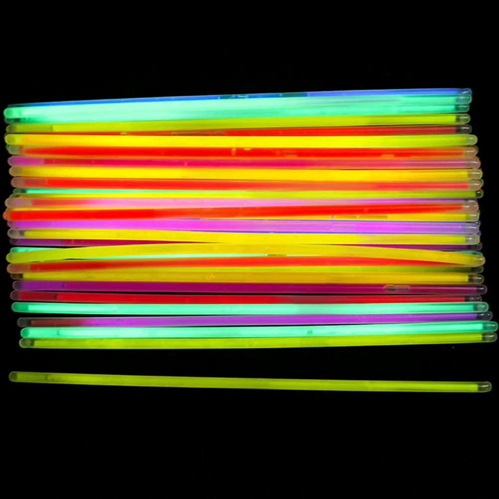 100 قطعة توهج العصي لوازم الحفلات الملونة ليلة LED أساور الاطفال اللعب مضيئة تفضل متوهجة الدعائم للتخييم عيد الفصح جديد