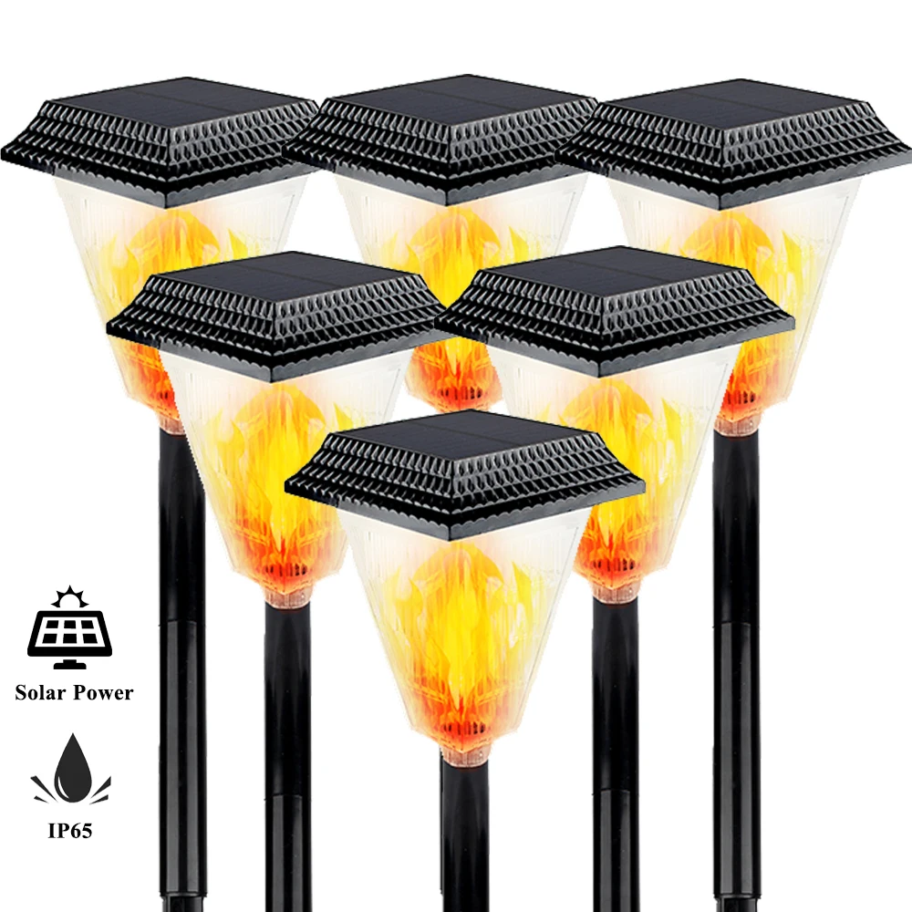 

2/4 Pack Solar LED Flame Torch Light with Flashing Outdoor IP65 Garden Yard Landscape Decoration Light Christmas Day Flame Light