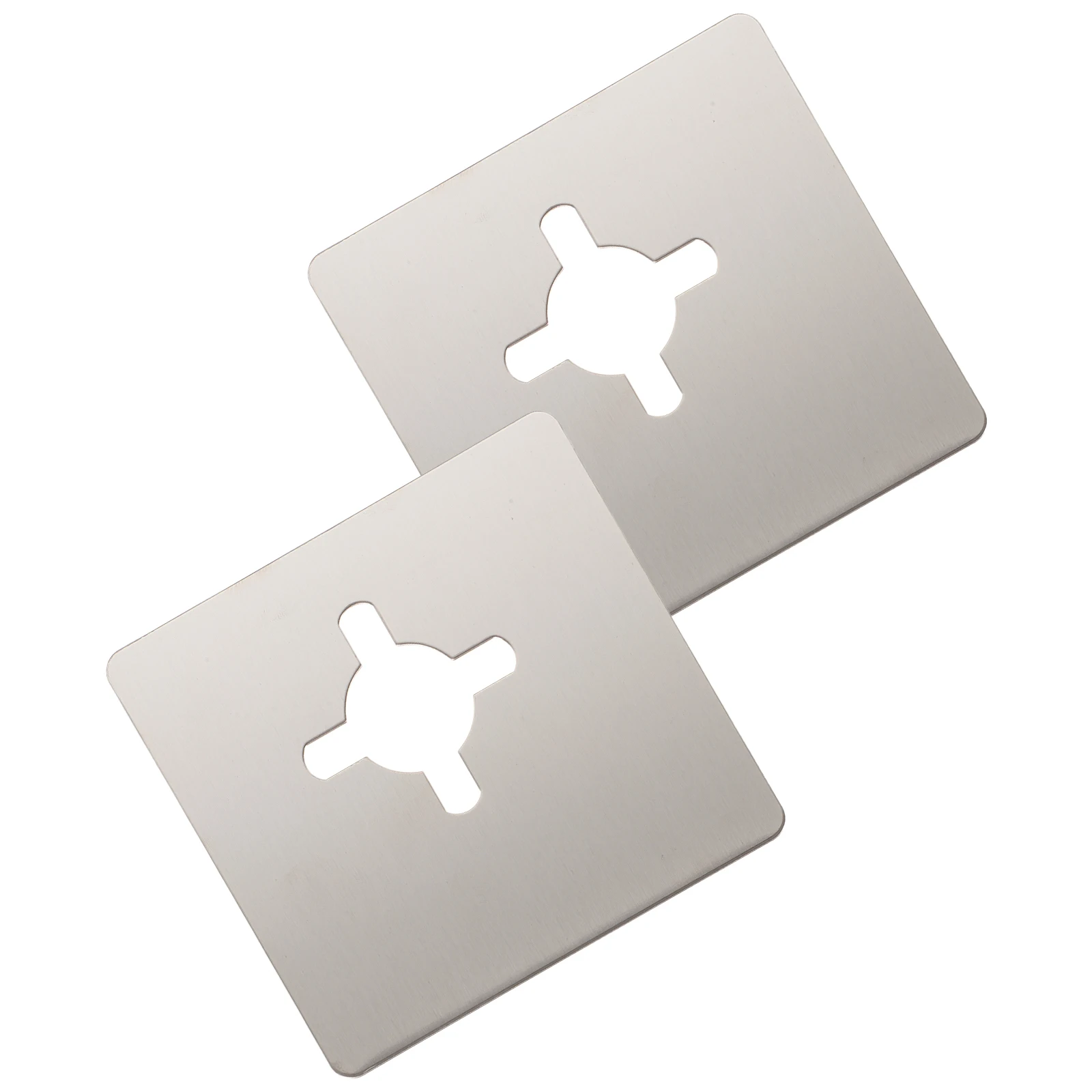 

2 Pcs Door Repair Board Silver Stainless Steel Plates Hole Filler Cover Deadbolt Door Reinforcement Strike Knob Modern Easy