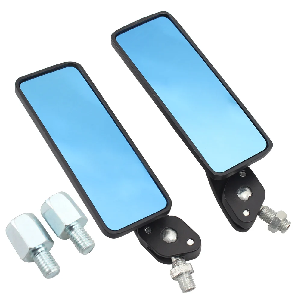 Motorcycle Accessories 8MM 10MM Anti Glare Rectangle Rearview Mirror Handlebar Mount Side Mirrors For Cafe Racer Bobber Chopper