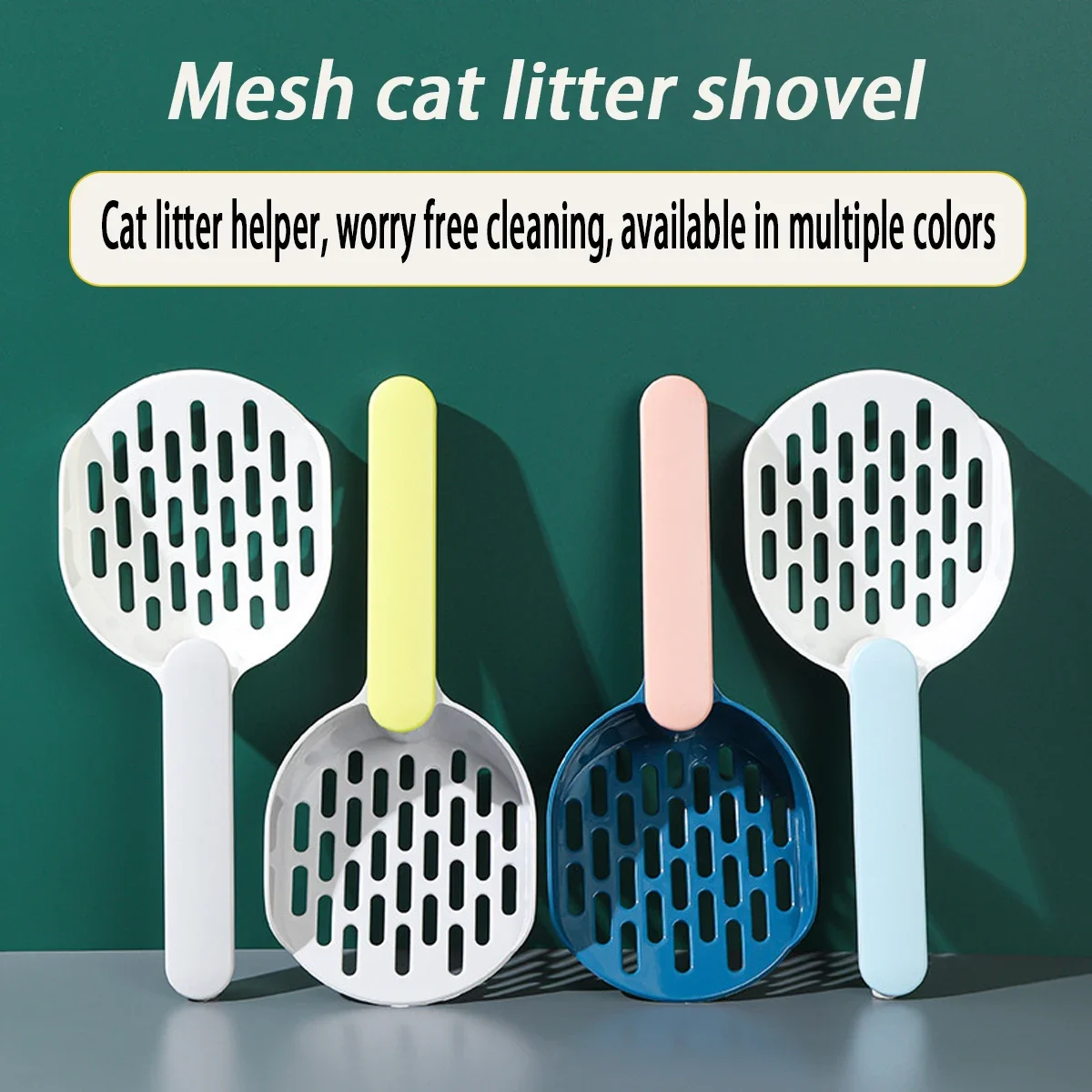 Cat Litter Scoop Plastic Cat Litter Shovel With Base Self Cleaning Cat Litter Box Shovel Kitten Toilet Clean Tools Cat Supplies