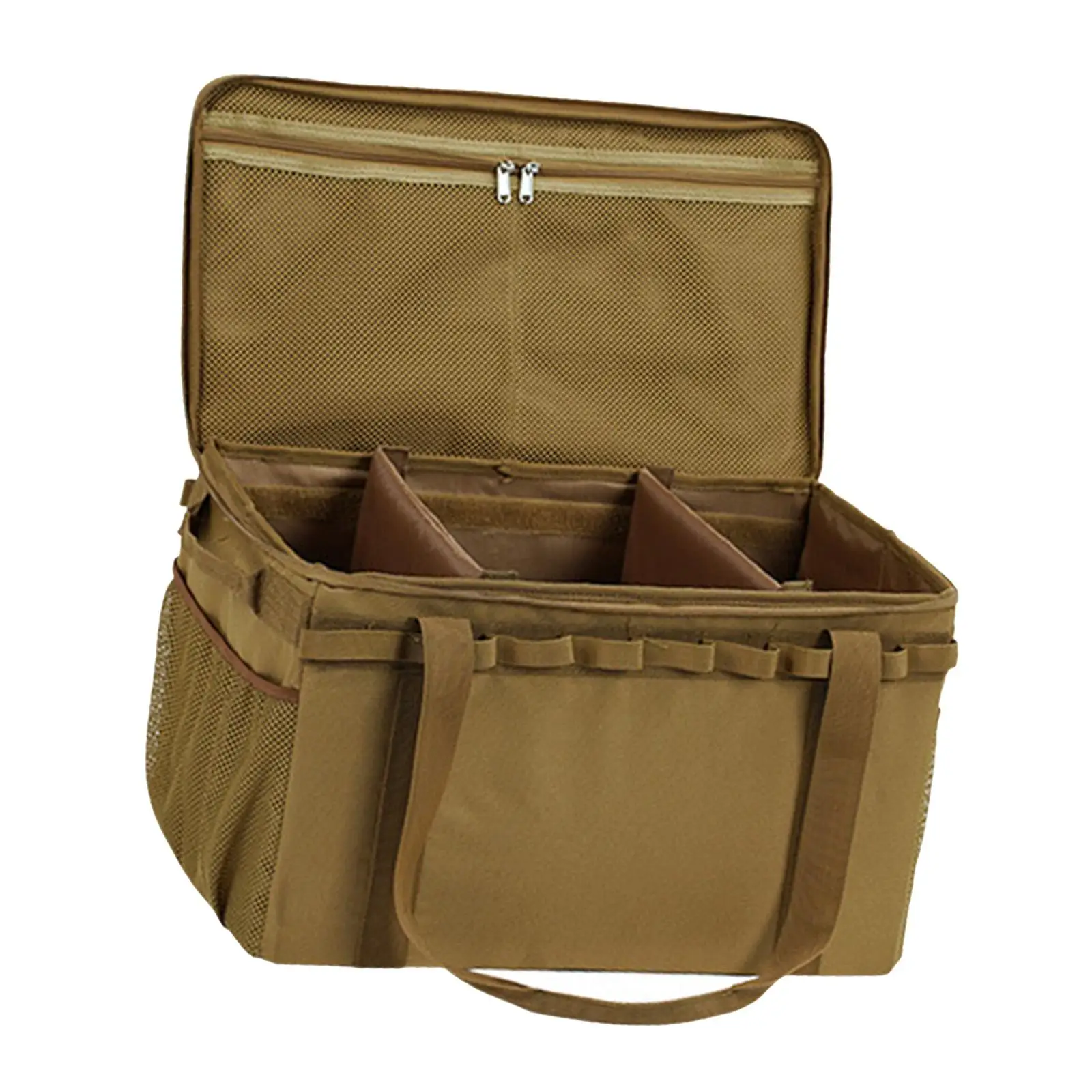 Camping Storage Bag with Side Pockets Large Capacity Ground Nail Tool Bag for Garage