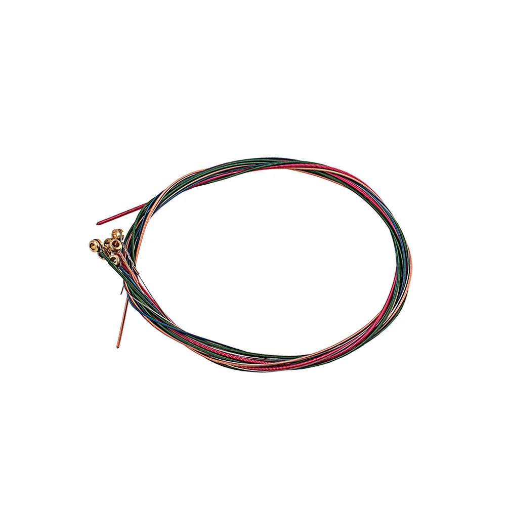 

6Pcs Acoustic Guitar String Gauge Stable Accessories Sound Folk Durable For Musical Instruments Electric Bass Colorful