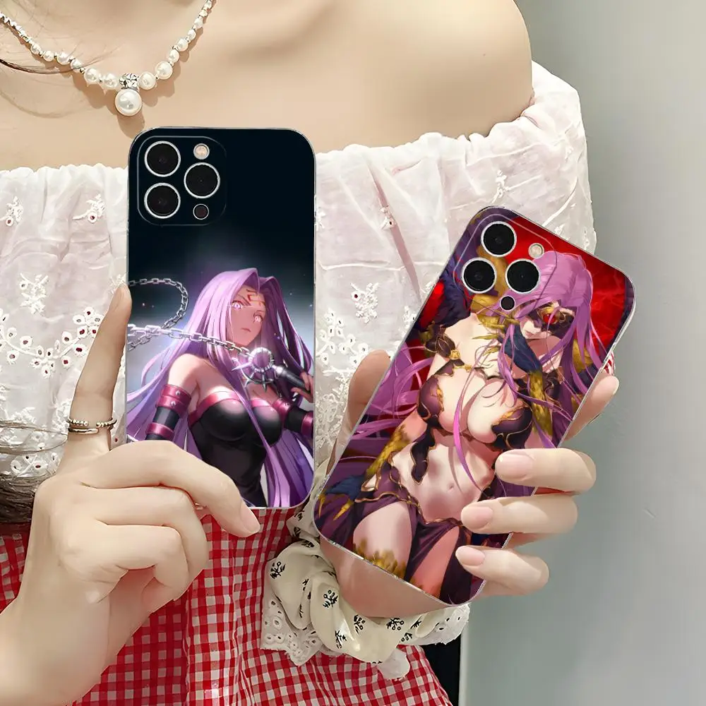 

Чехол для телефона Fate Stay Night Medusa Rider для iPhone 16, 15, 14, 13, 12, 11 X XR XS 8 6 Pro Max Plus, роскошный мини-прозрачный цветной принт