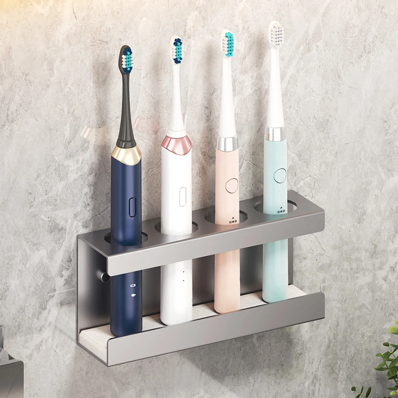 

Wall-mounted Toothbrush Holder with Diatom Base, Bathroom Storage Shelf for Toothbrush and Toothpaste, No Drilling Required