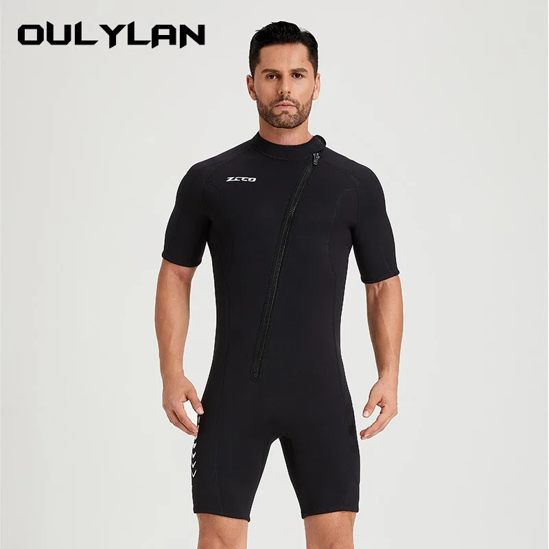 New 3MM Neoprene Wetsuit Men Keep Warm Swimsuit Scuba Free Diving Suit Short Sleeve Surfing Snorkeling Suits Women Swimwear