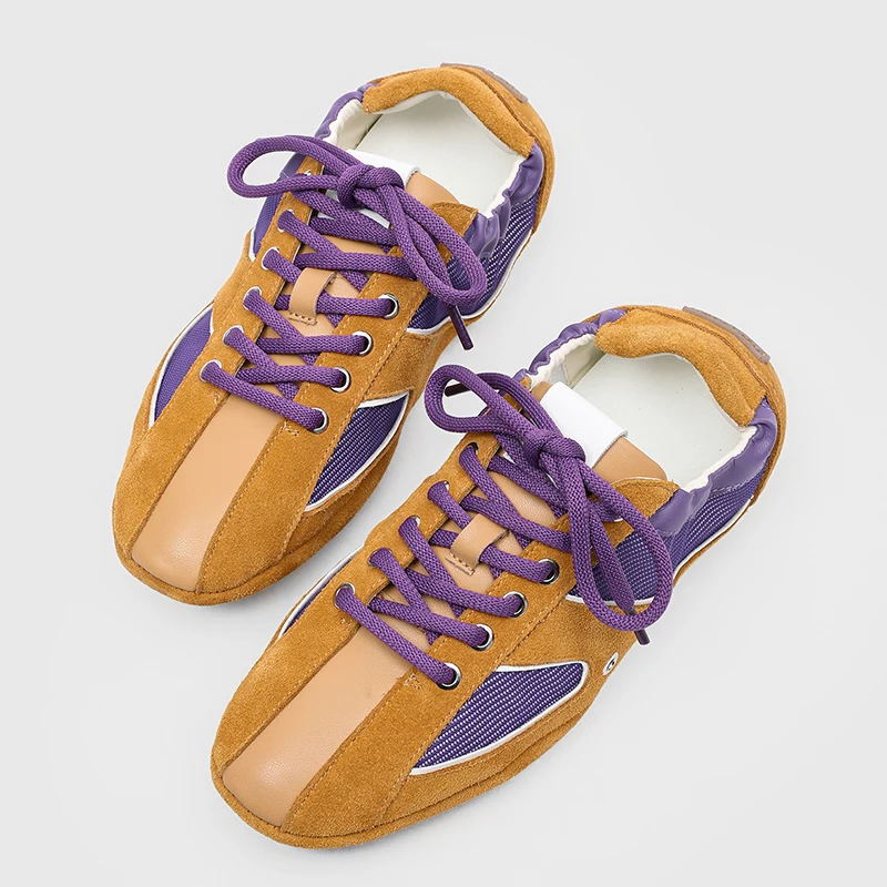 European American Style Men Forrest Gump Shoes Suede Leather Mesh Splicing Lightweight Breathable Couple Sports Casual Shoes